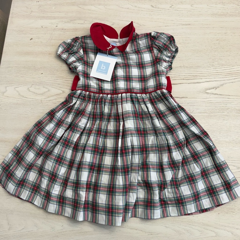 bella bliss Red and Green Plaid Dress